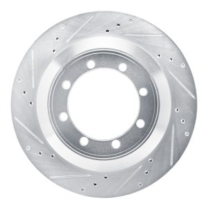 Ford E-350 Super Duty Brake Rotor (1) - Rear Left - R1 Concepts - Drilled & Slotted - Silver - `08-`19